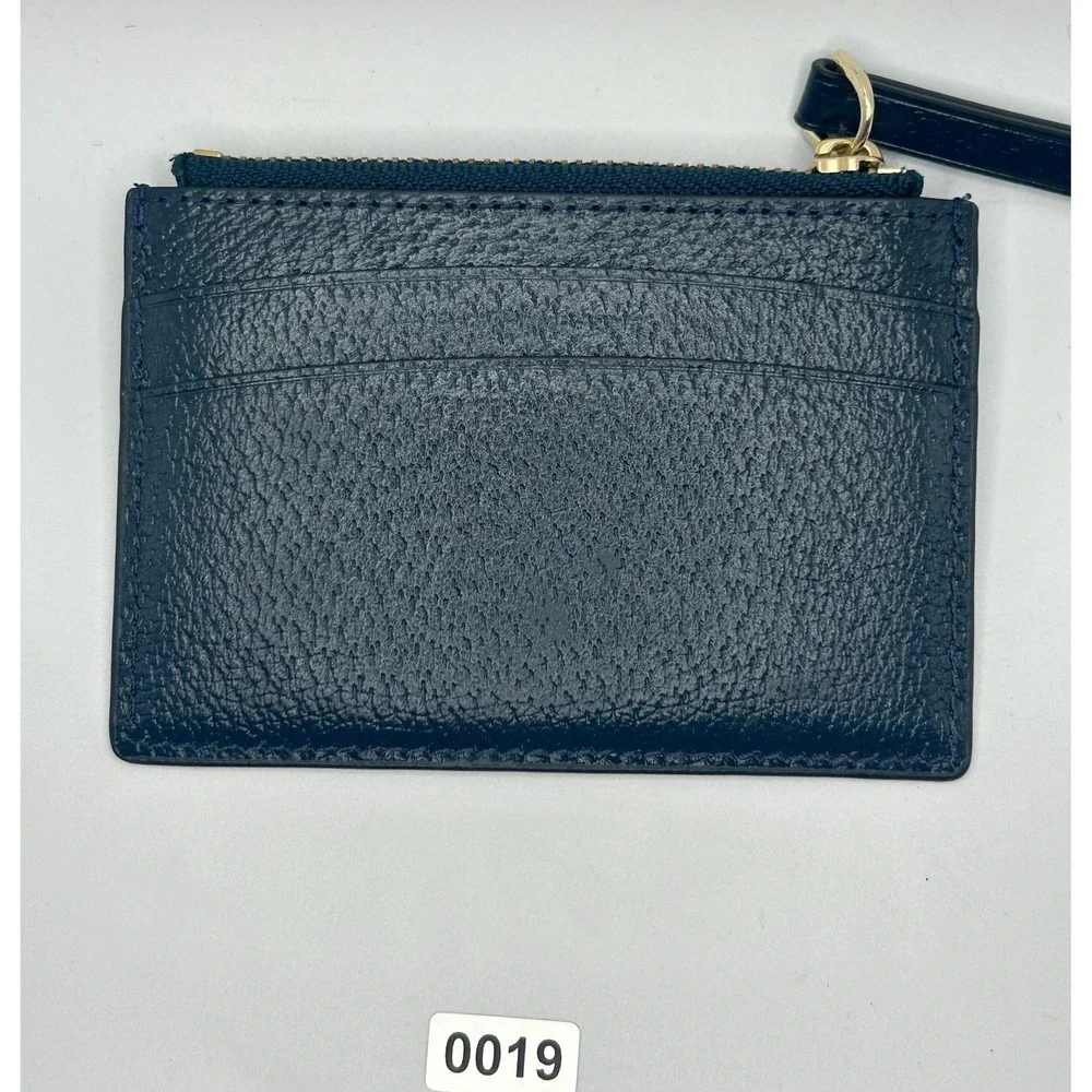 Kate Spade New York Black Leather Zip Card Holder Coin‎ Pouch Wristlet
